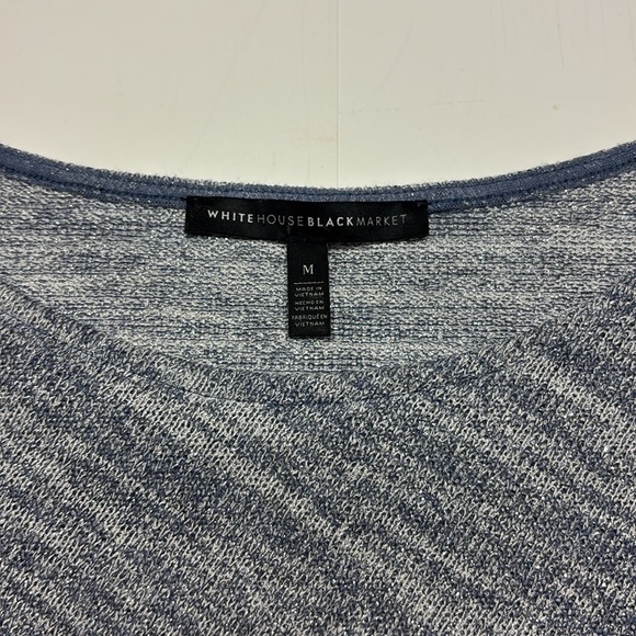 WHBM Blue Silver Metallic Shimmer Crossover Sweater M - Picture 4 of 6